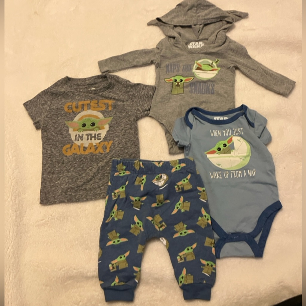 Baby Yoda Themed Baby Outfit Set